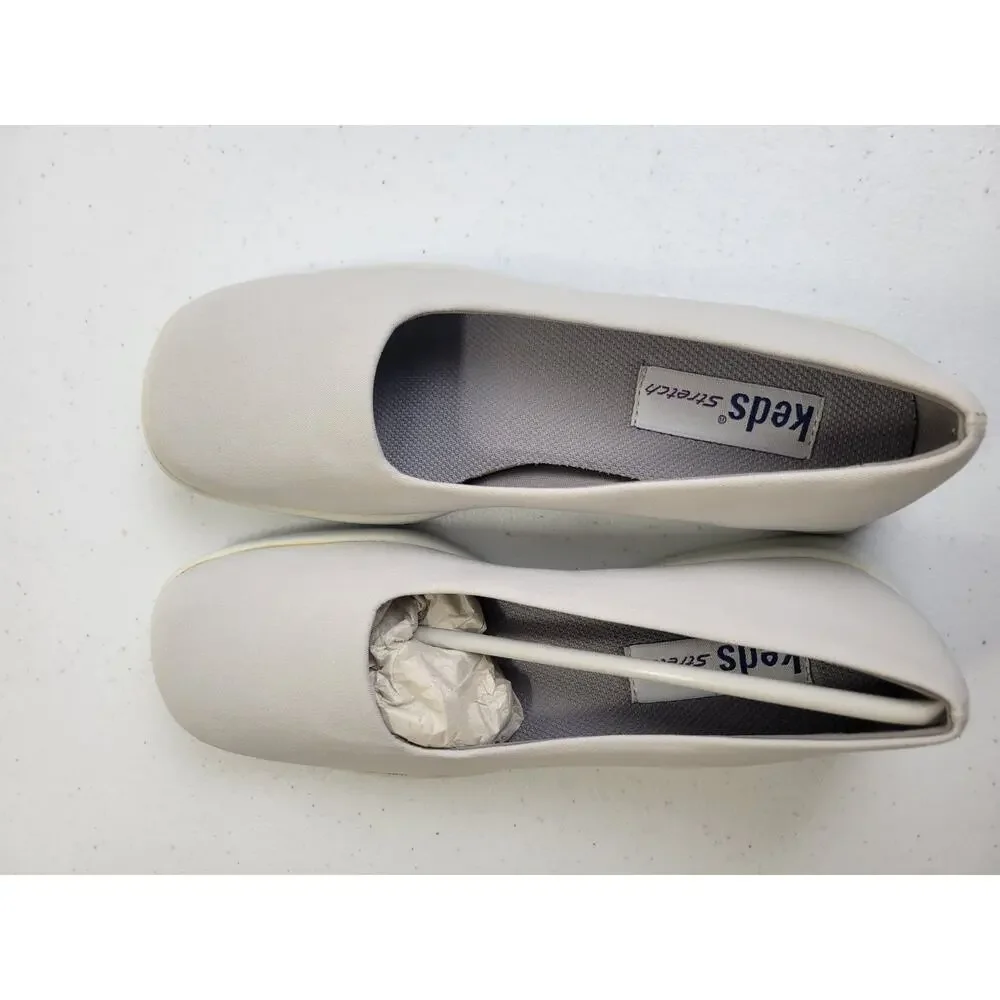 Keds Ticket‎ Ball WF21143 Light Gray Slip On Ballet Flats Womens 7.5 M